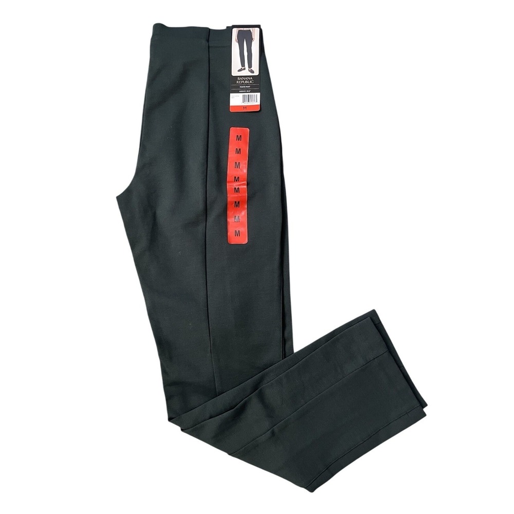 Banana Republic Ponte Pants Womens Medium Green New High Rise Straight Leg 30.5"